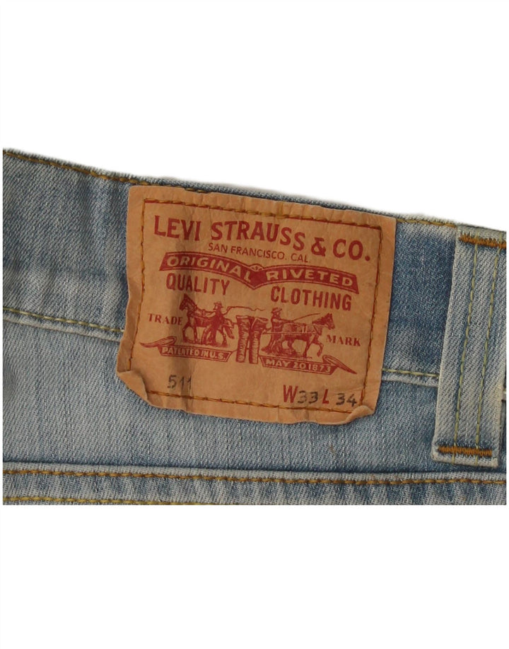 LEVI'S Ανδρικό 511 Slim Jeans W33 L32 Μπλε Βαμβακερό