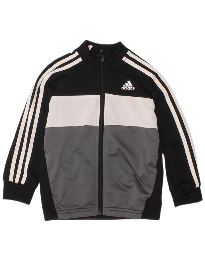 Μπουφάν ADIDAS Boys αθλητική φόρμα 4-5 ετών Μαύρο Colourblock Polyester