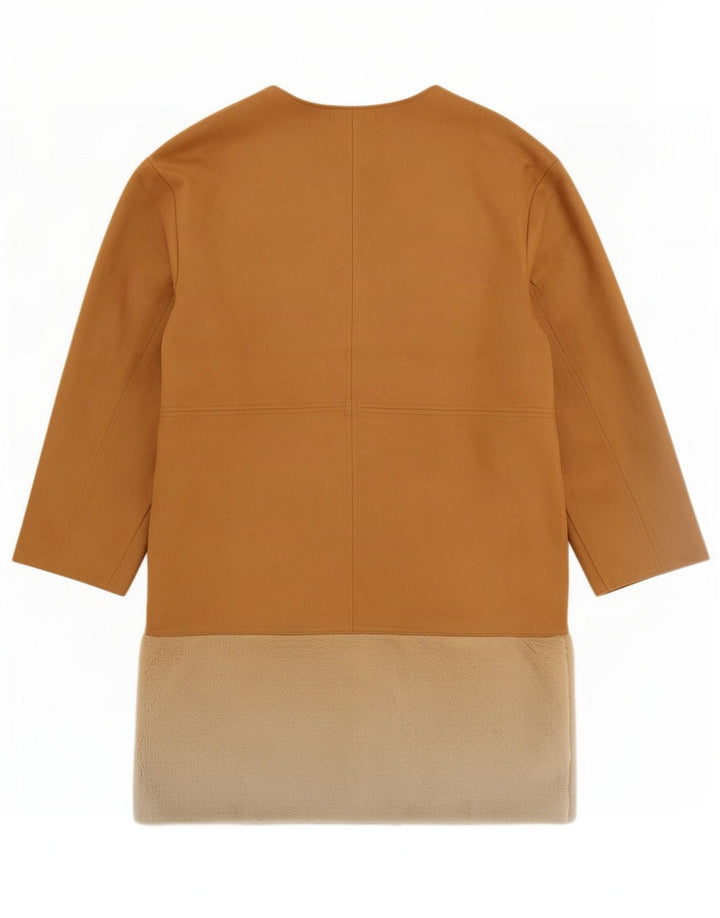 Zara Γυναικείο Πανωφόρι UK 14 Medium Brown Colourblock Polyester