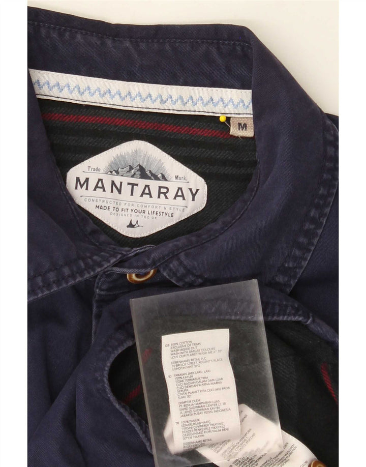 Ανδρικό πουκάμισο Mantaray από μεσαίο μπλε βαμβακερό