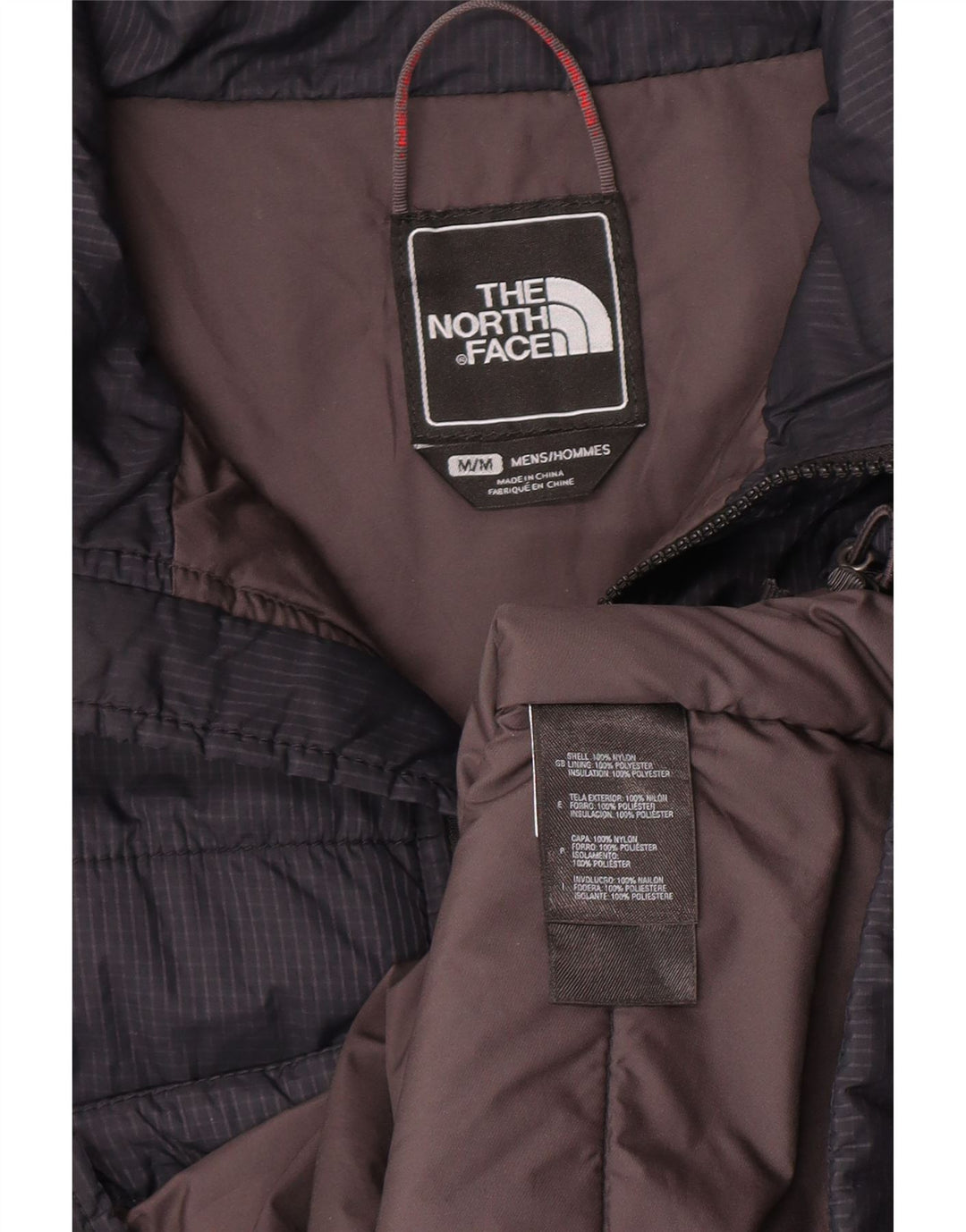 Το North Face Ανδρικό μπουφάν με επένδυση UK 38 Medium Navy Blue Check Nylon
