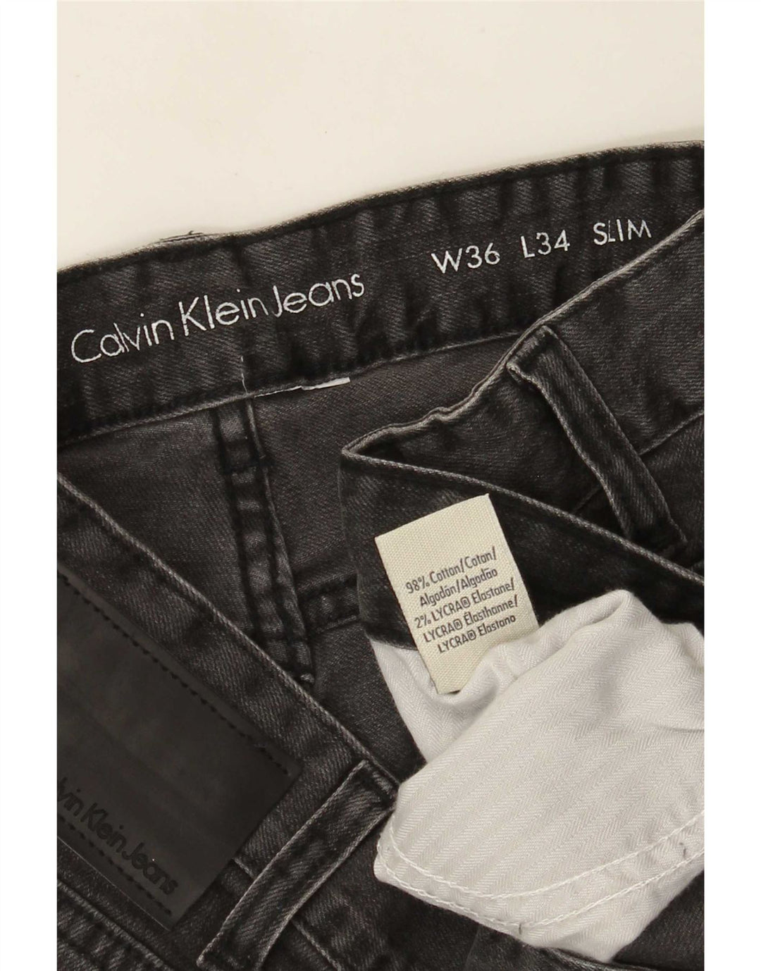 Calvin Klein Ανδρικό Slim Jeans W36 L34 Γκρι βαμβακερό