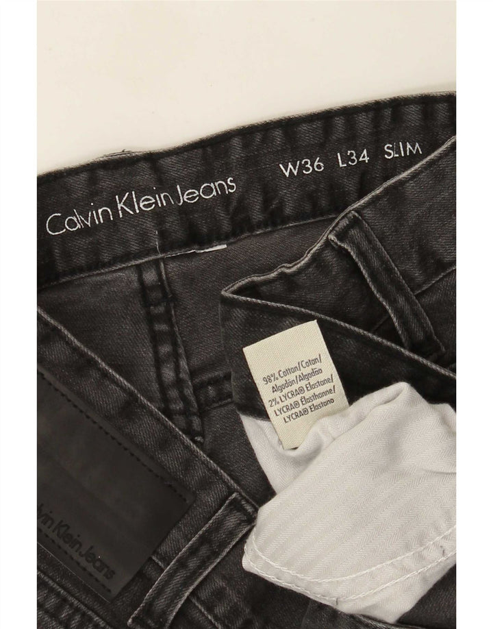Calvin Klein Ανδρικό Slim Jeans W36 L34 Γκρι βαμβακερό