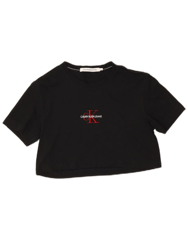 Γυναικείο γραφικό μπλουζάκι Calvin Klein Jeans Top UK 14 Medium Black