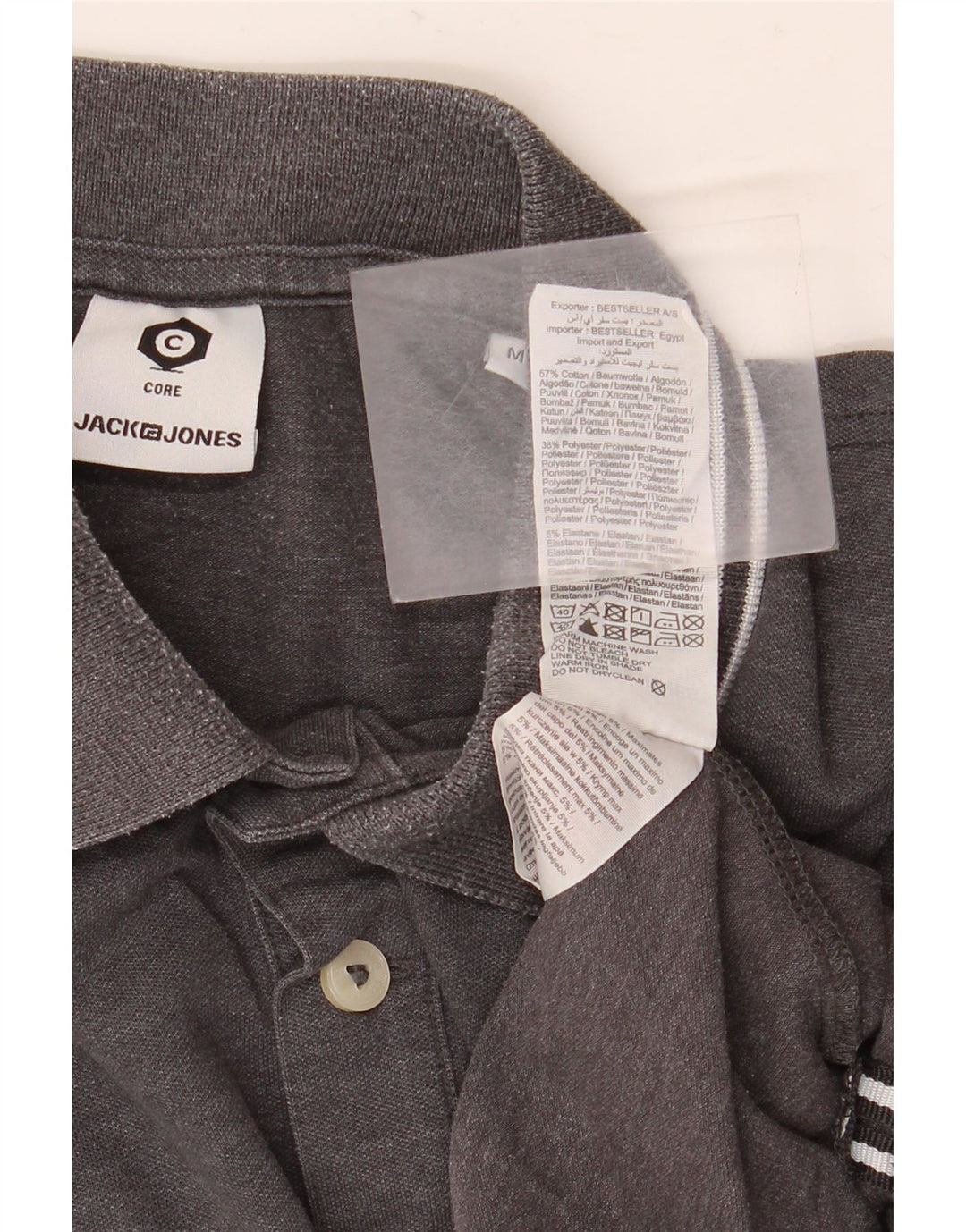 Ανδρικό μπλουζάκι πόλο Jack & Jones, βαμβακερό μεσαίο γκρι