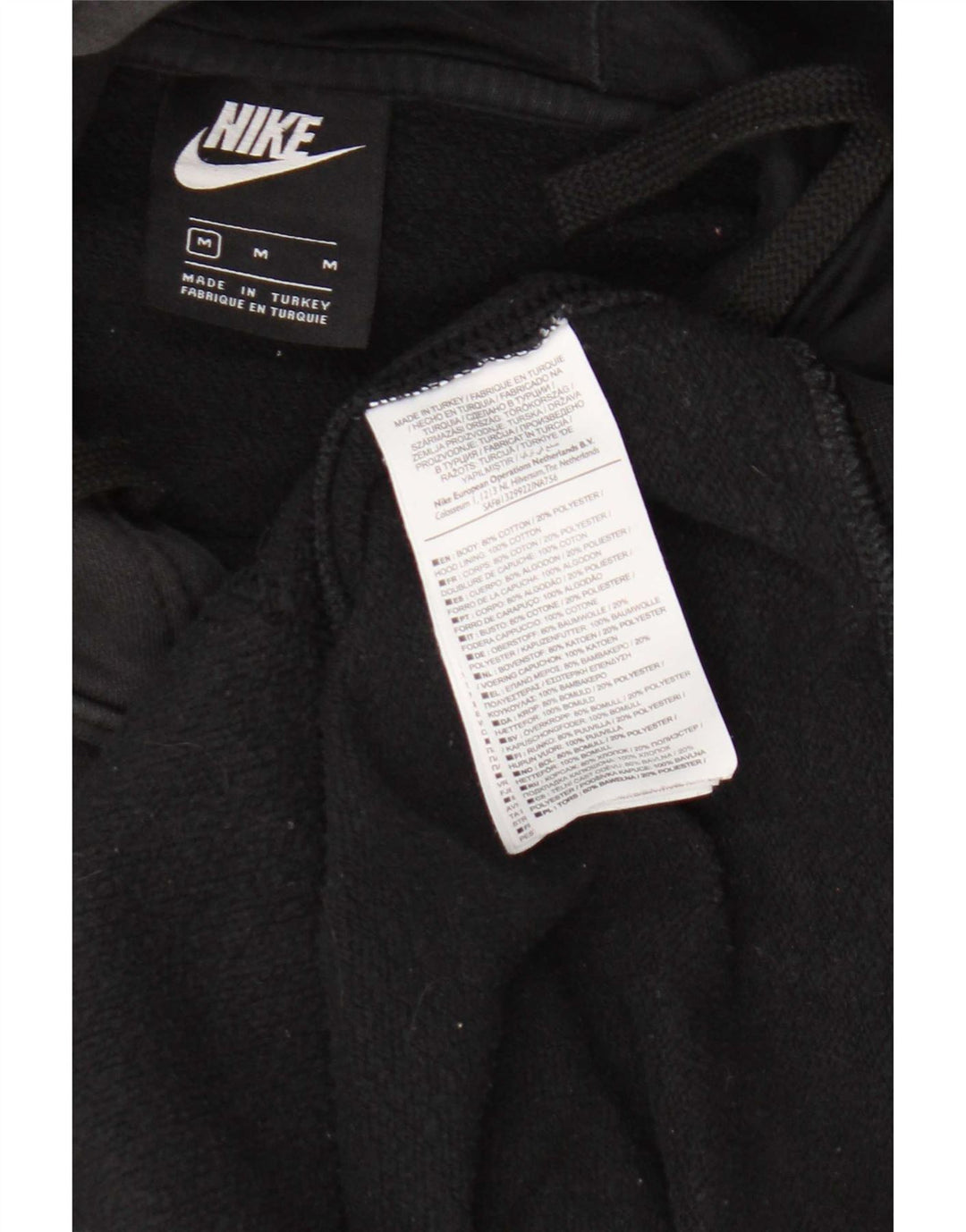 Ανδρικό γραφικό κουκούλα Nike, μεσαίο μαύρο βαμβακερό