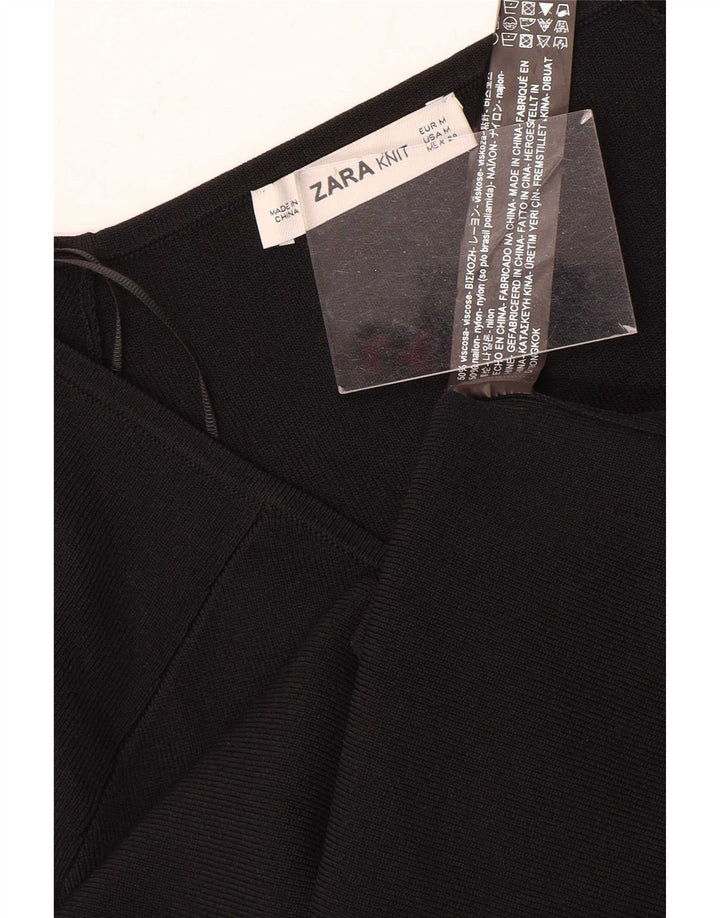 Zara γυναικείο τοπ μακρυμάνικο UK 12 μεσαία μαύρη βισκόζη