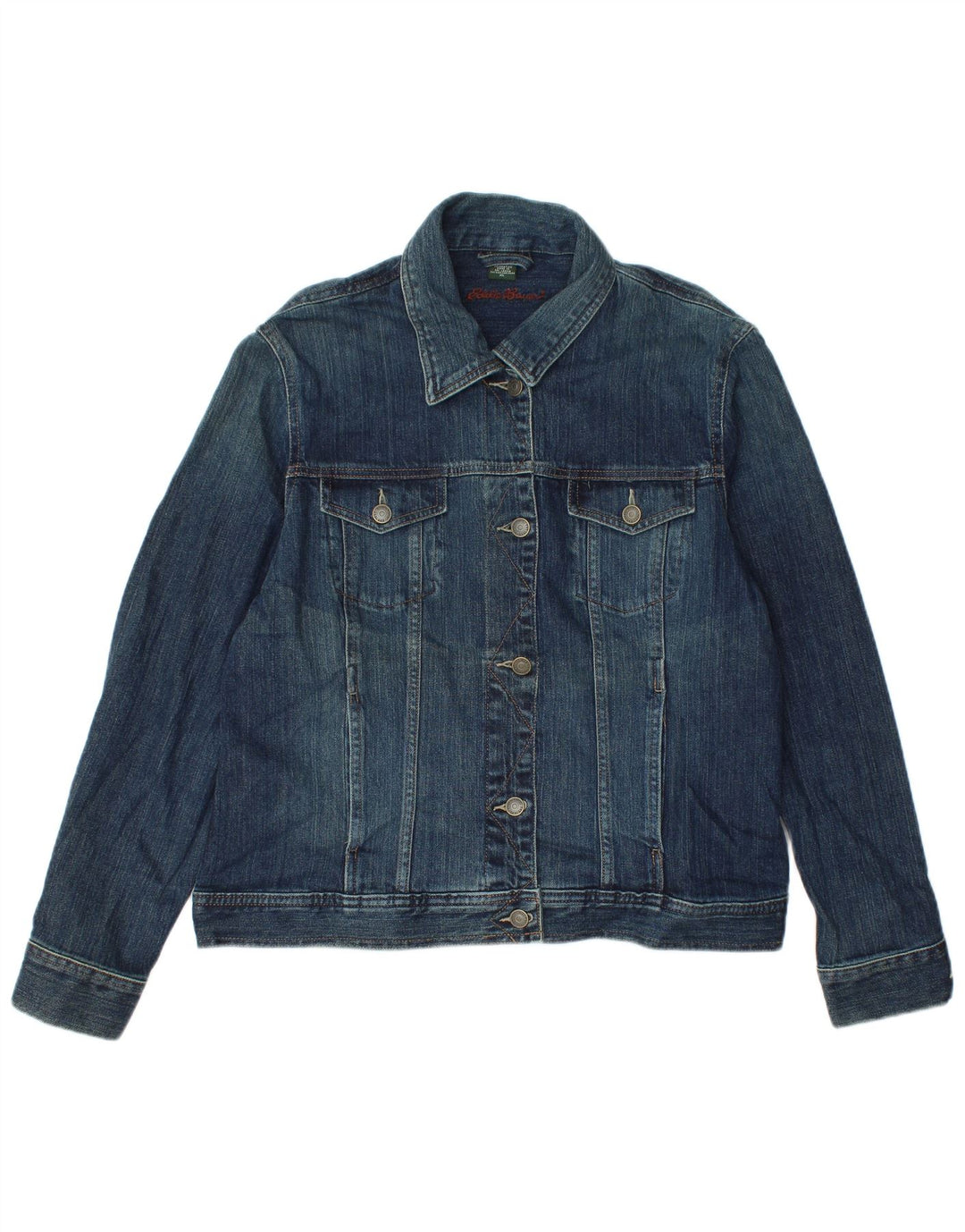 Eddie Bauer Γυναικείο Τζιν Μπουφάν UK 18 XL Navy Blue Cotton