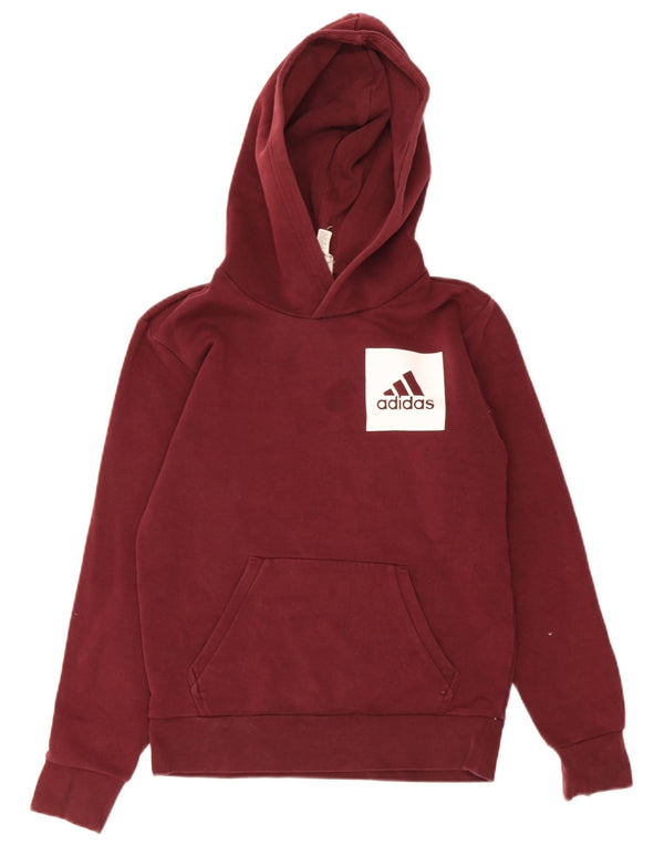 Adidas Ανδρικό Hoodie Jumper Μικρό βαμβακερό μπορντό