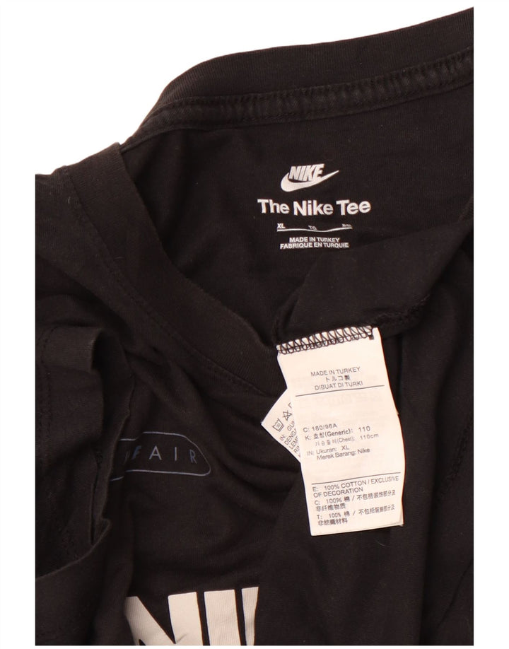 Ανδρικό γραφικό μπλουζάκι NIKE Top XL μαύρο βαμβακερό αθλητικό