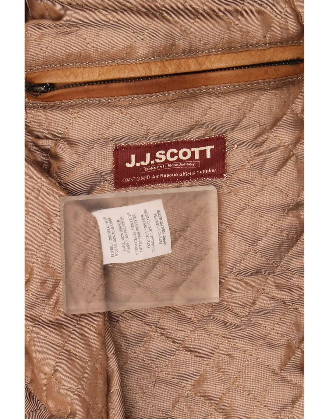 J.J.Scott Ανδρικό Δερμάτινο Μπουφάν IT 52 XL Μπεζ
