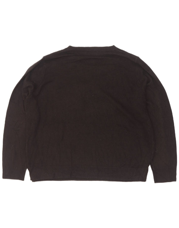 Marks & Spencer Γυναικείο πουλόβερ με λαιμόκοψη UK 22 2XL μαύρο ακρυλικό
