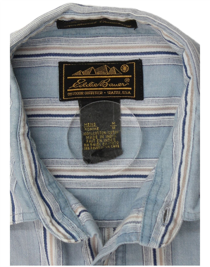 Ανδρικό κοντομάνικο πουκάμισο Eddie Bauer, Βαμβακερό μεσαίο μπλε ριγέ