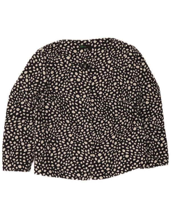 Benetton Γυναικείο μπουφάν Bolero 3/4 UK 8 Small Navy Blue Spotted
