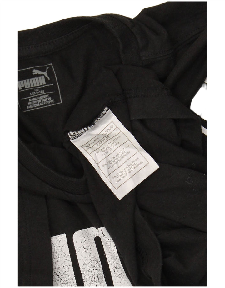 Γραφικό μπλουζάκι PUMA Boys Top 13-14 ετών μεγάλο μαύρο βαμβακερό