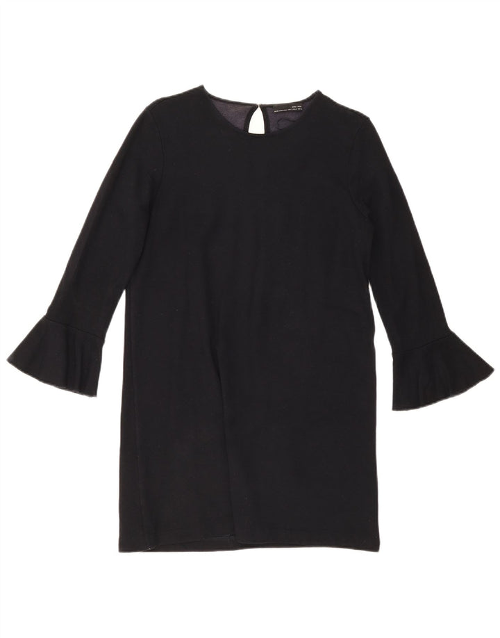 Zara Γυναικείο μακρυμάνικο φόρεμα Shift UK 10 Small Navy Blue