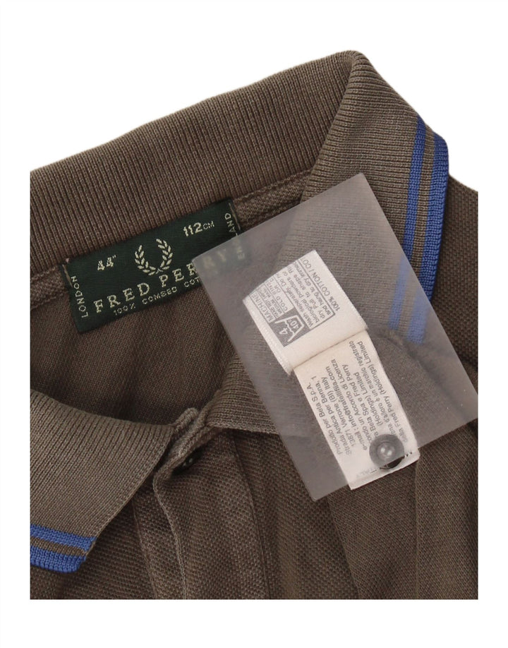 FRED PERRY Ανδρικό πουκάμισο πόλο μεσαίου γκρι βαμβακερό