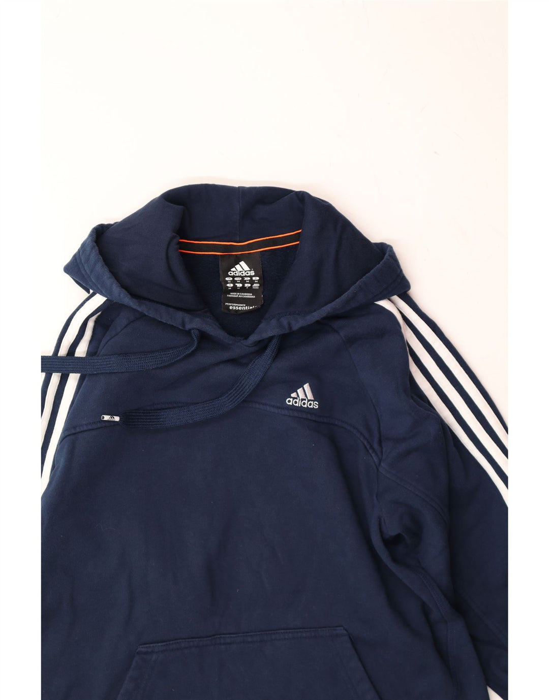Ανδρικό κουκούλα ADIDAS, μεσαίο μπλε βαμβακερό