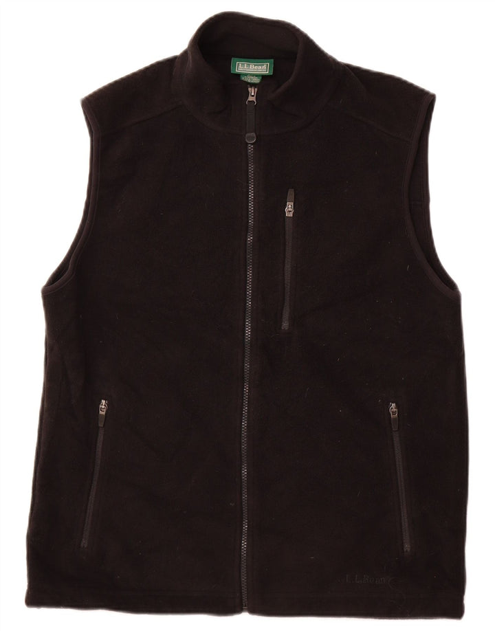 L.L.Bean Mens Fleece Gilet UK 36 Small Black Polyester