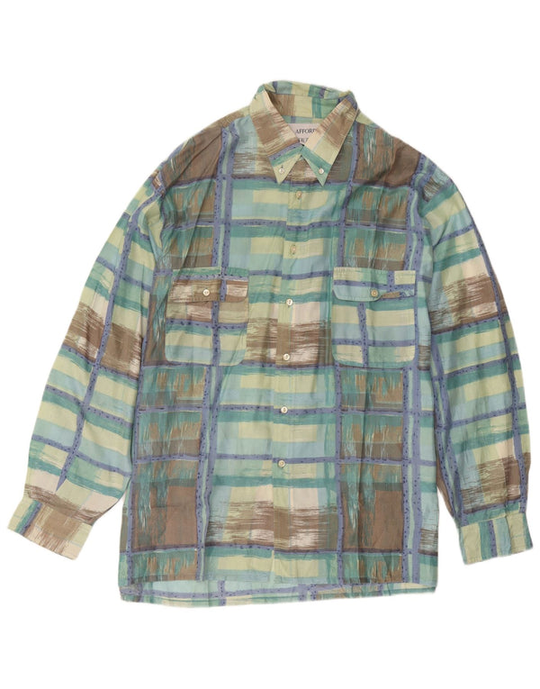 Vintage Ανδρικό πουκάμισο XL Πράσινο Check Silk