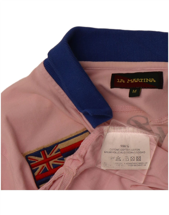 LA MARTINA Γυναικείο μακρυμάνικο πόλο μπλουζάκι Hawaii UK 12 Medium Pink