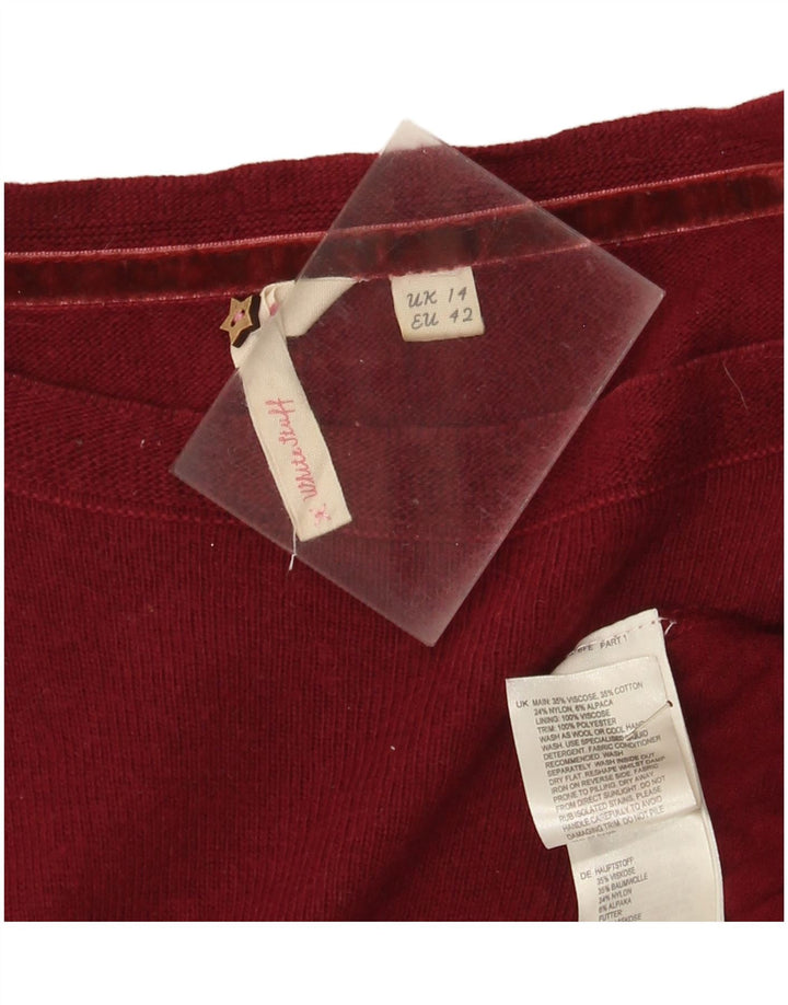 White Stuff Γυναικείο φόρεμα Jumper UK 14 Medium Burgundy Viscose