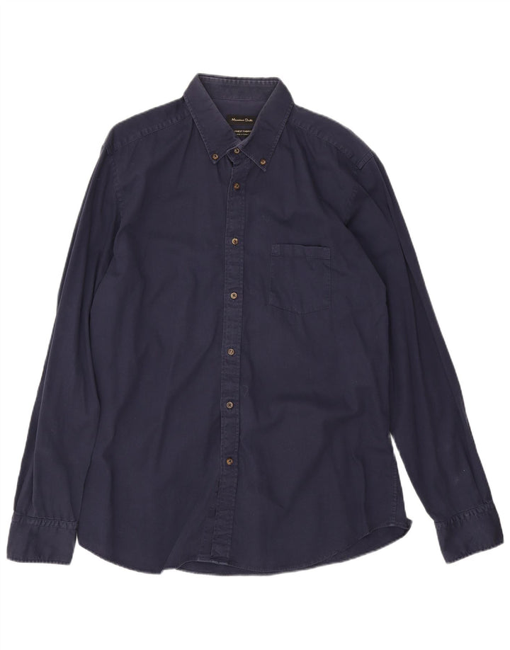Ανδρικό πουκάμισο Massimo Dutti XL Navy Blue