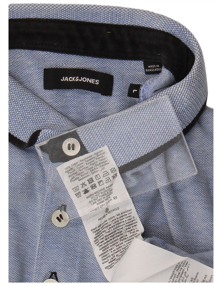 Jack & Jones Ανδρικό μπλουζάκι πόλο μεγάλο μπλε βαμβακερό