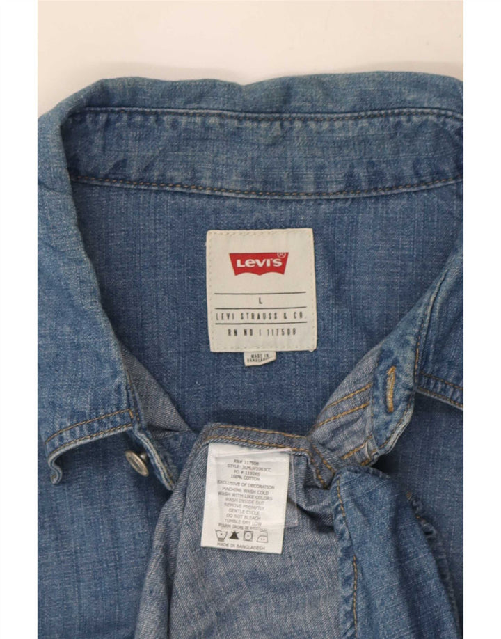Ανδρικό τζιν πουκάμισο Levi's μεγάλο μπλε βαμβακερό