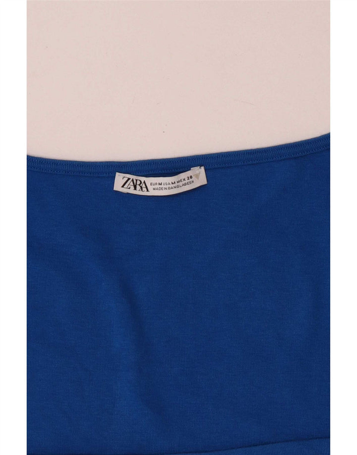 Zara Γυναικείο Crop Top UK 12 Medium Blue