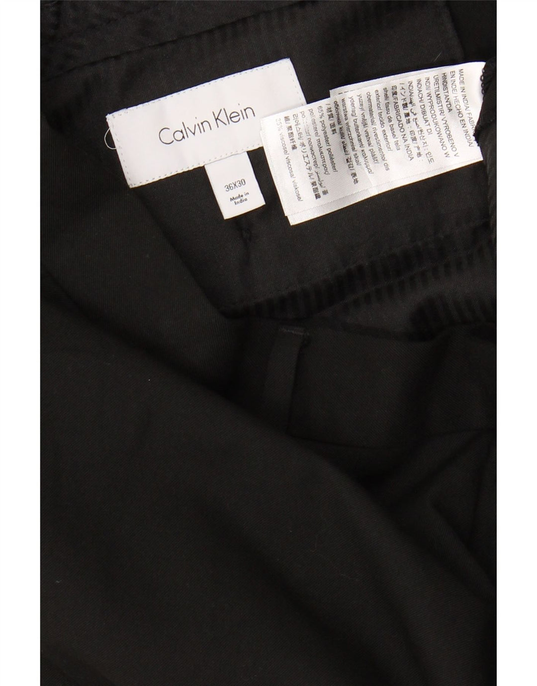 CALVIN KLEIN Ανδρικό Slim παντελόνι Chino W36 L30 Μαύρο Πολυεστέρας