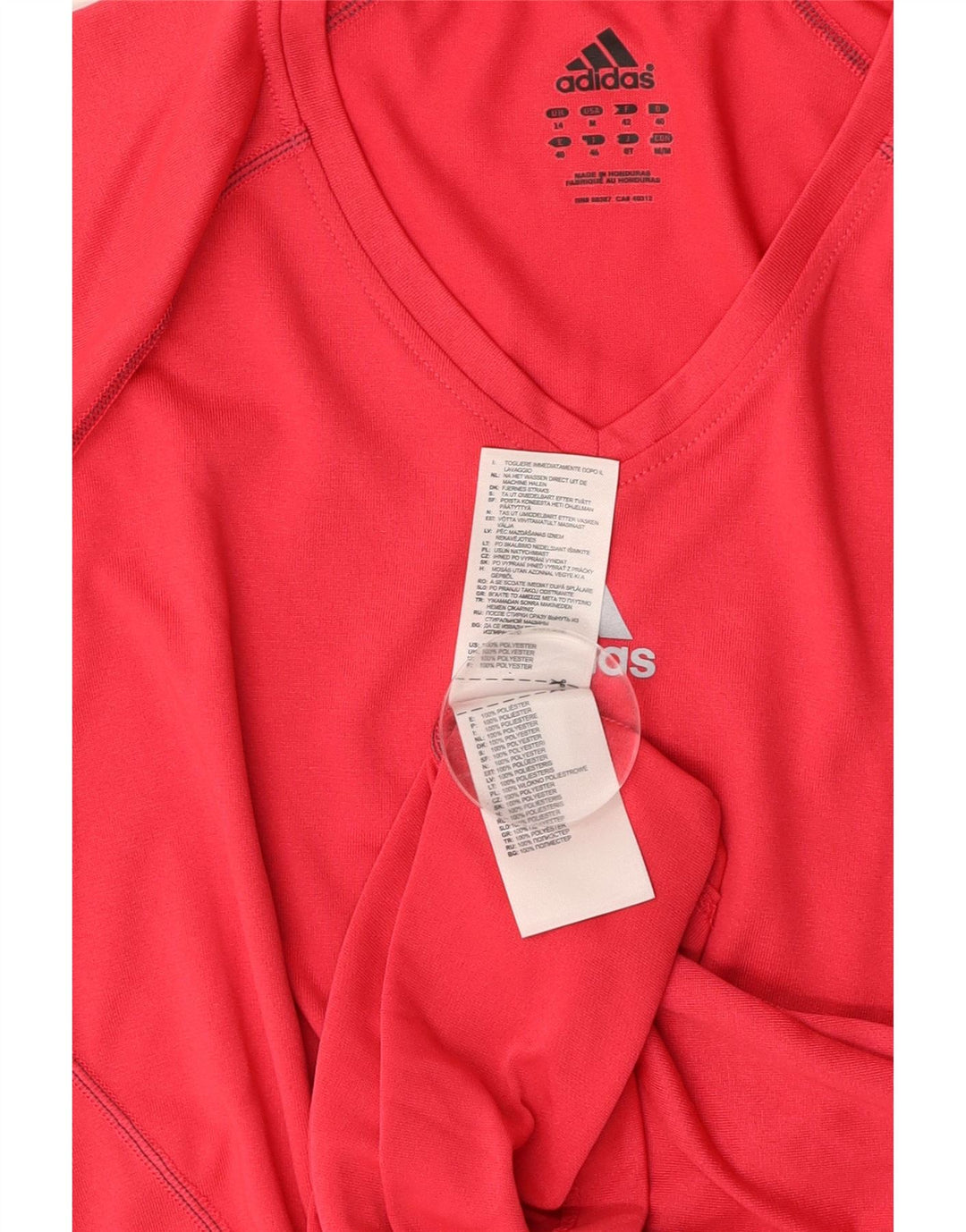 Γυναικείο T-Shirt Climalite ADIDAS Top UK 14 Medium Red Polyester