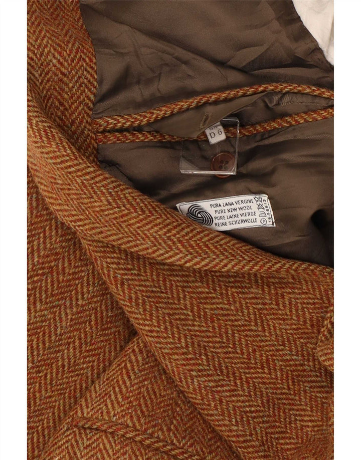 Ανδρικό μπουφάν Harris Tweed 2 Button Blazer IT 54 2XL Μαλλί ψαροκόκαλο καφέ