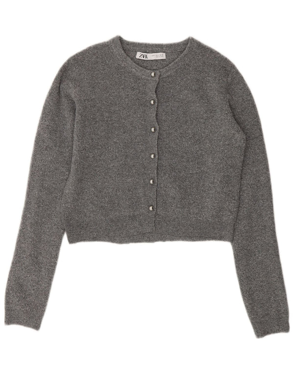 Zara Γυναικεία Ζακέτα Crop UK 10 Small Grey