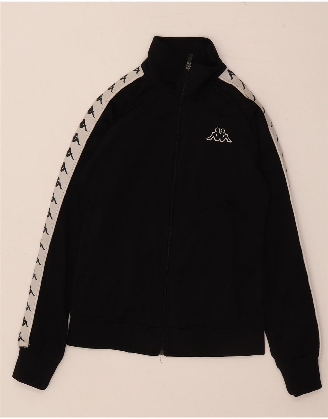 Γυναικεία αθλητική φόρμα γραφικών Kappa Top Jacket UK 10 Small Black Colourblock