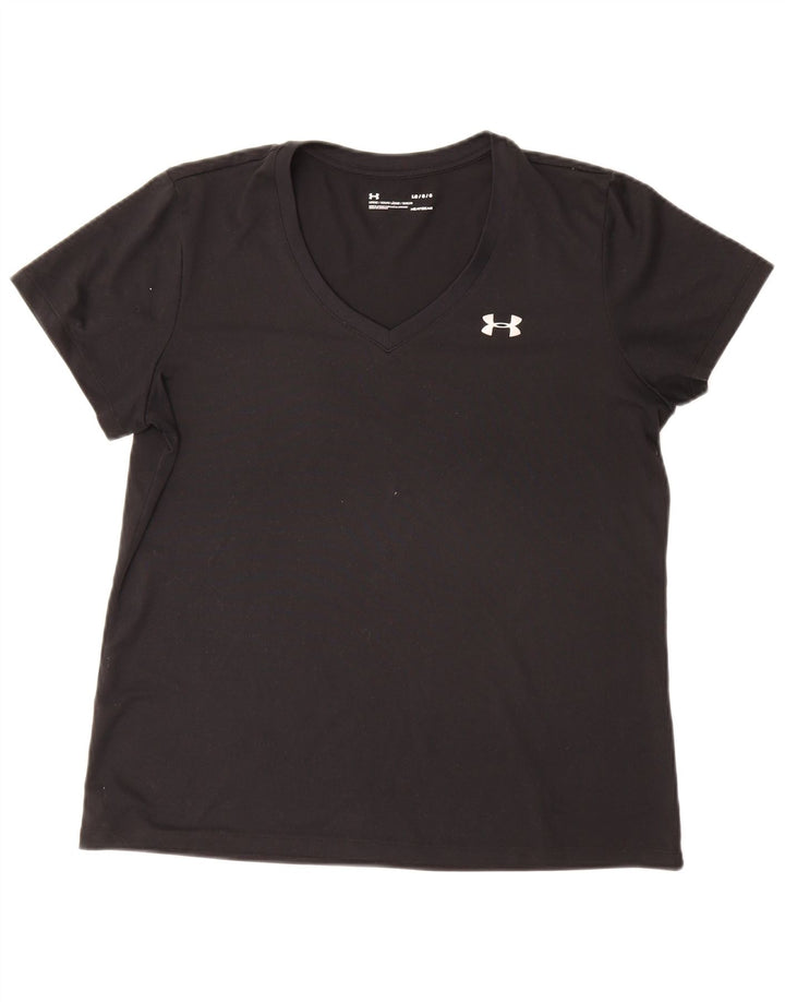 Γυναικείο T-Shirt UNDER Armour Top UK 16 Large Black