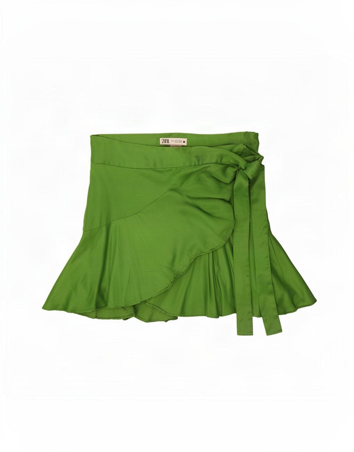 Zara Γυναικεία Mini Wrap Φούστα Μεγάλη W30 Πράσινη