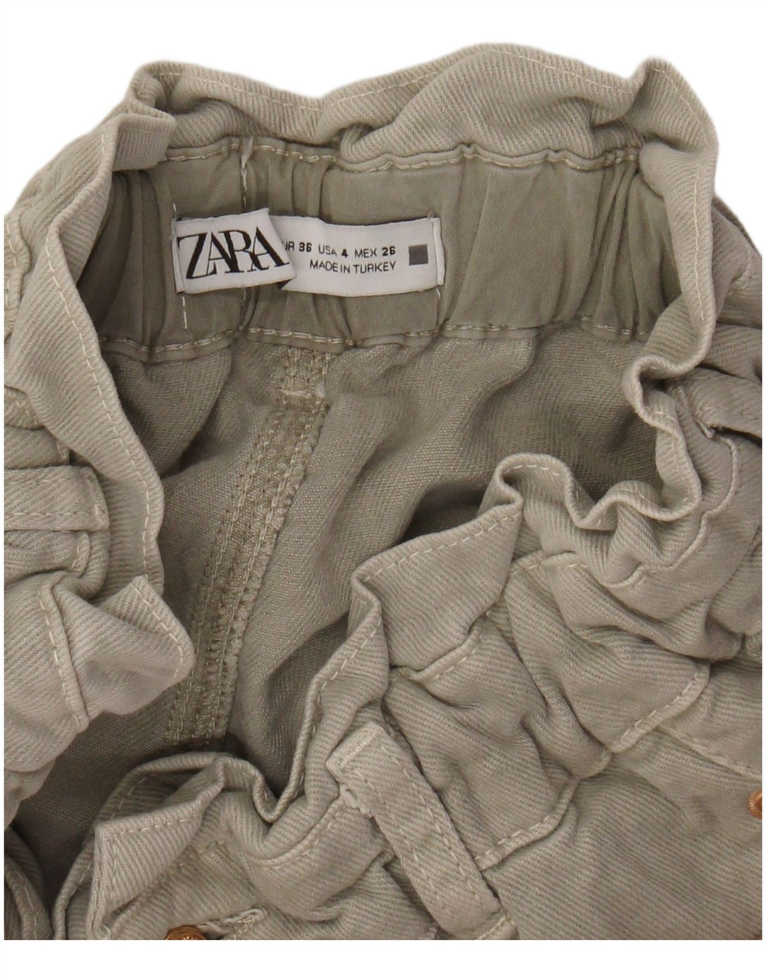 ZARA Γυναικείο κωνικό ψηλόμεσο παντελόνι EU 36 XS W26 L26 Γκρι