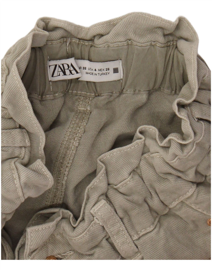 ZARA Γυναικείο κωνικό ψηλόμεσο παντελόνι EU 36 XS W26 L26 Γκρι
