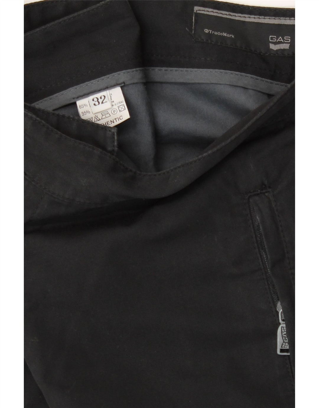 Ανδρικό ίσιο γκάζι παντελόνι Chino W32 L33 Μαύρο πολυεστέρα