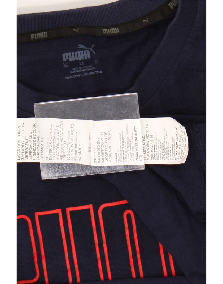 Ανδρικό γραφικό T-Shirt PUMA Top XL Navy Blue Cotton