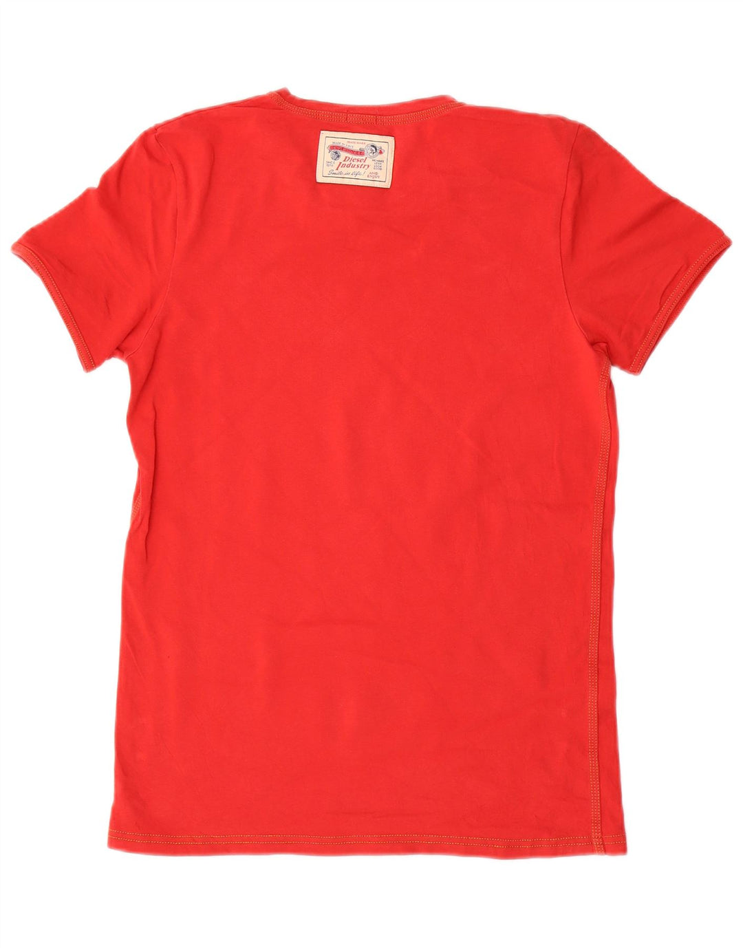 Γυναικείο T-Shirt DIESEL Top UK 10 Small Red Cotton