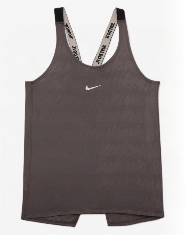 Γυναικείο γραφικό γιλέκο Nike Dri Fit Top UK 8 Small Grey Colorblock Polyester