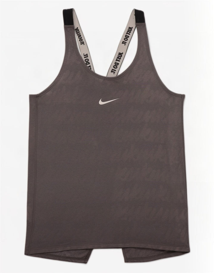 Γυναικείο γραφικό γιλέκο Nike Dri Fit Top UK 8 Small Grey Colorblock Polyester