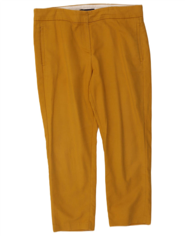 Marks & Spencer Γυναικείο κανονικό κομμένο παντελόνι UK 14 Medium W34 L24 Yellow