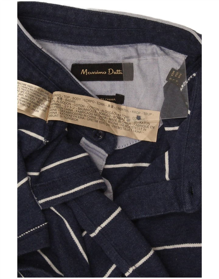 Ανδρικό πουκάμισο πόλο Massimo Dutti, Βαμβακερό ριγέ μπλε ναυτικό