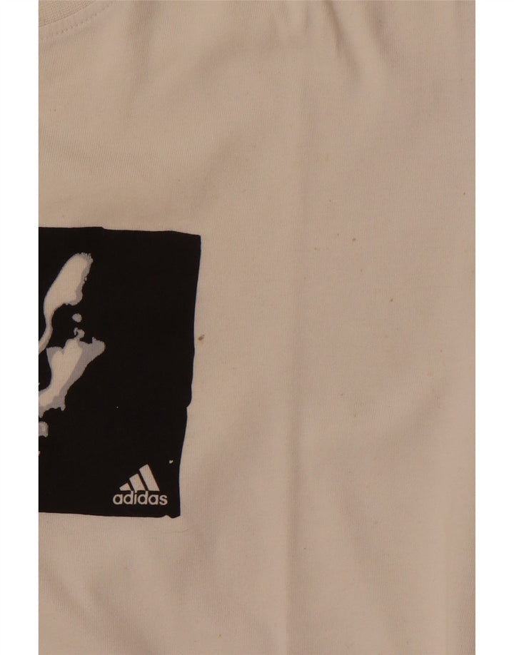 Ανδρικό γραφικό μπλουζάκι ADIDAS Top μεγάλο λευκό βαμβακερό