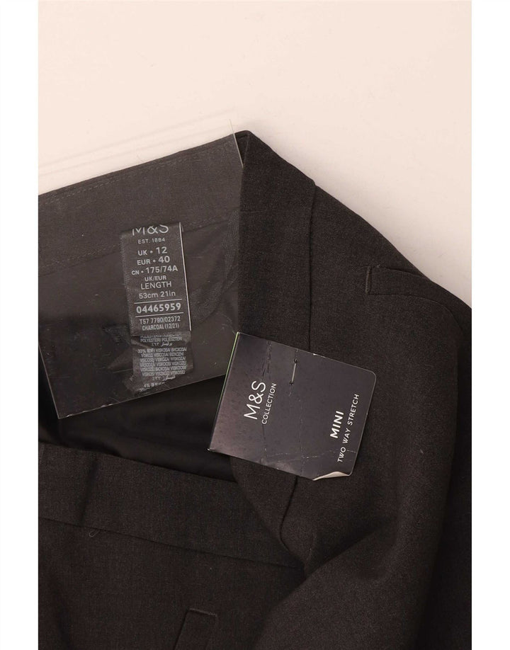 Marks & Spencer Γυναικεία Μίνι Φούστα UK 12 Medium W30 Grey Polyester