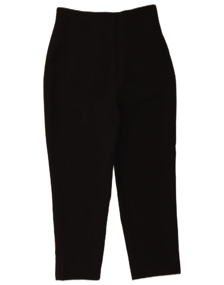 Zara Γυναικείο Ψηλόμεσο Παντελόνι Cropped Medium W28 L25 Μαύρο Πολυεστέρας
