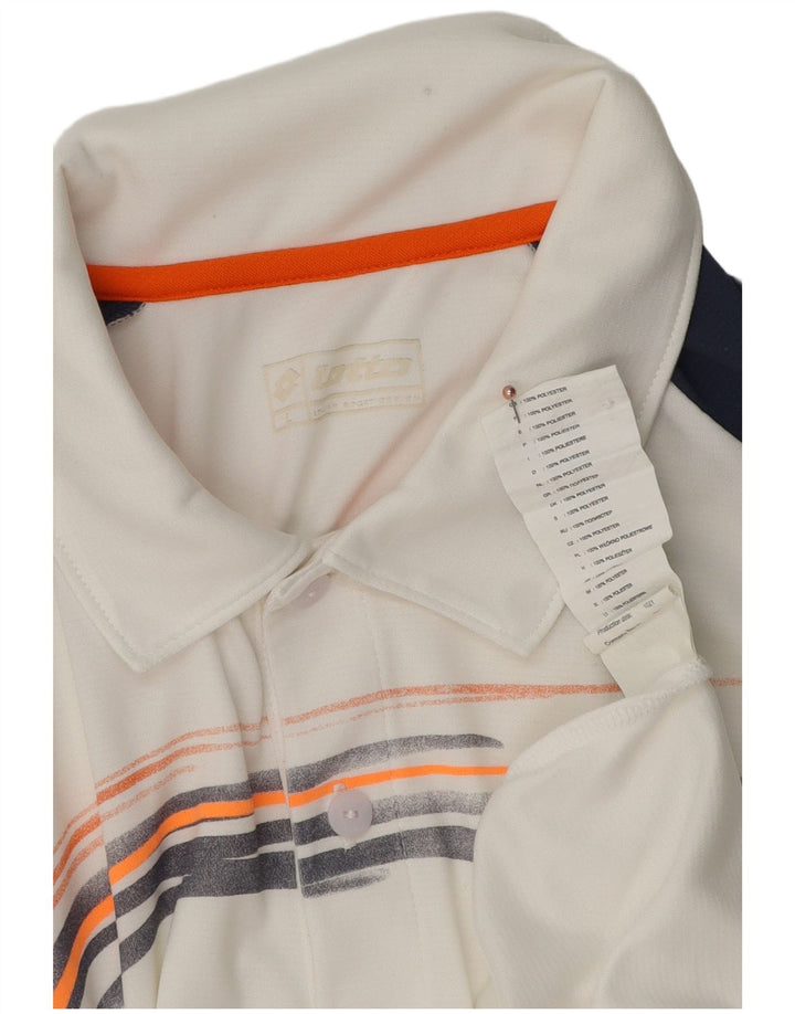 Lotto Ανδρικό γραφικό πουκάμισο πόλο με μεγάλο λευκό χρώμα πολυεστέρα